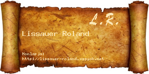 Lissauer Roland névjegykártya